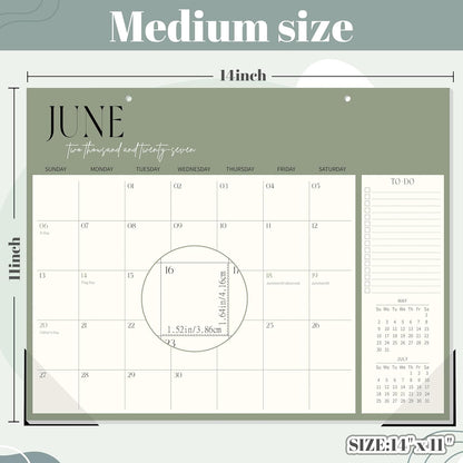 Guasslee Desk Calendar 2026-2027(Jun. 2026 - Dec. 2027), 19-Month School Year Compact Desktop & Wall Calendar, 14" x 11" Thick Paper Monthly Planner for Small Space, Home Office, Dorm & School