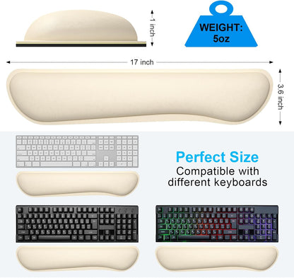Dapesuom Enlarge Keyboard Wrist Rest, Memory Foam Keyboard Wrist Cushion for Computer Desk Mats Support, Pain Relief Ergonomic Mouse Pad Rests with Non-Slip Base for Gaming, Laptop, Radiant Orchid