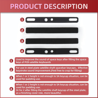 RUNJRX Keyboard Spacebar Foam,Silencer Pad for 6.25U Mechanical Keyboard Space Bar (6Pcs)