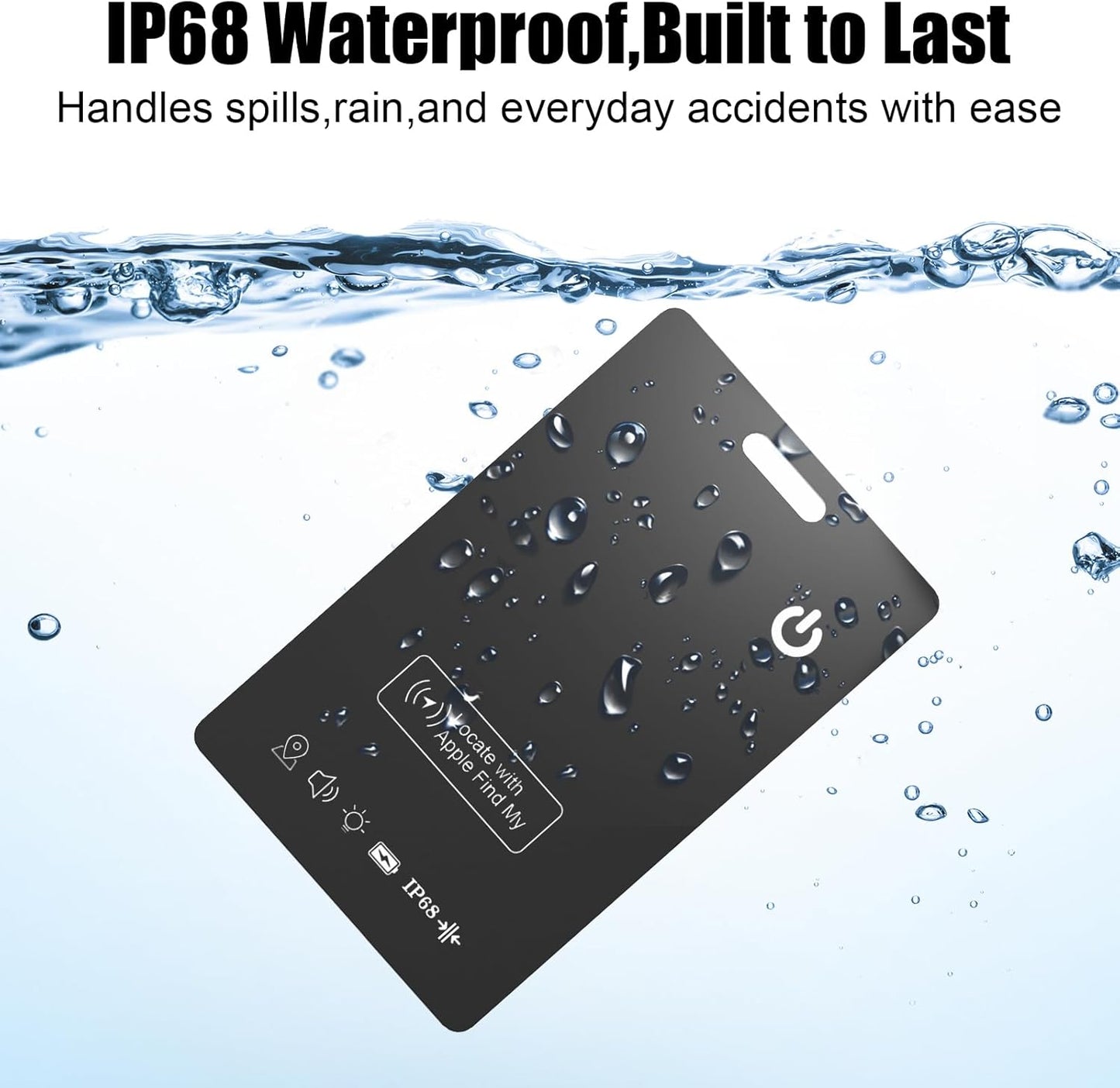 Fathers Day Dad Gifts, Ultra-Thin Wallet Tracker Card, Rechargeable 0.094in IP68 Waterproof Bluetooth Tracker for Wallets, Passport, Work with Apple Find My, Card Locator(iOS Only)