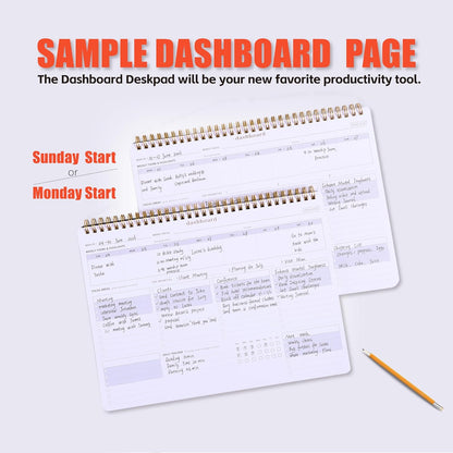 Sunday Start Weekly Planner with Habit Tracker - 8.5×11" Professional Productivity Tools to Organize Your Daily Tasks, Goals, Projects - Dashboard Desk Pad - ADHD To-Do List Notepad