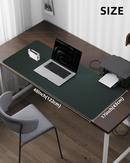 AFIING Desk Pad Protector 23.6" x 13.7" - Non-Slip Waterproof PU Leather Desk Mat for Mouse, Keyboard, Laptop, Office and Home Workspace (Beige)