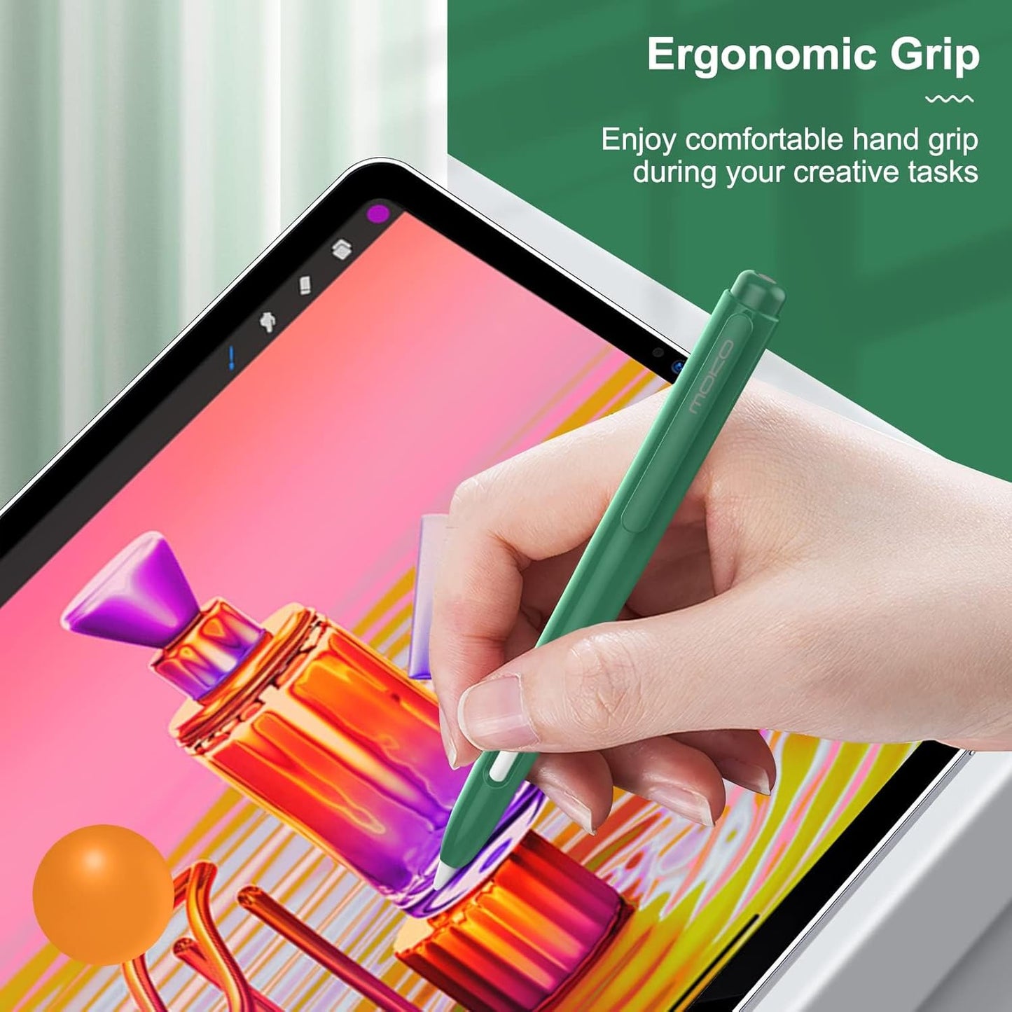 MoKo Holder Case Compatible with Apple Pencil 2nd Generation, Retractable Protective Apple Pencil Cover with Sturdy Clip, Hard PC Apple Pencil Case, Support Double-Tap, Dark Purple