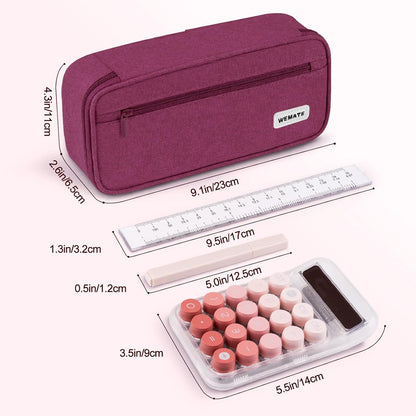 WEMATE Pencil Case, Large Storage Organizer, Makeup Bag, Teacher Must - have, Big Pencil Pouch, Marker Case for College