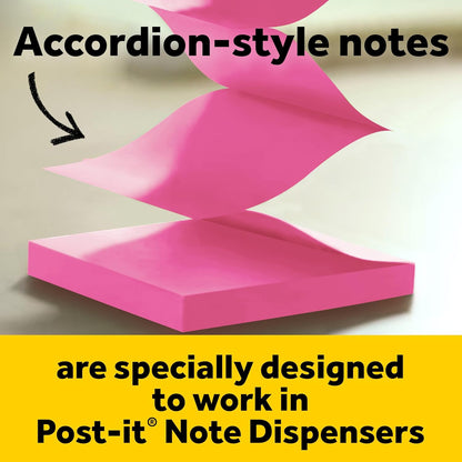 Post-it Dispenser, Sticky Note Holder, White Cat Design, Includes 45 Pop-Up Sheets of 3 in x 3 in Pink, Sticky Notes Holder for Desk, Classroom or Office Supplies