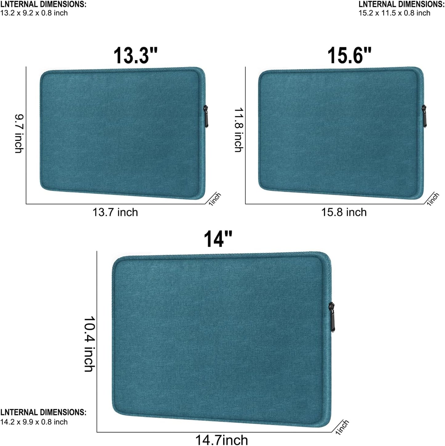 Laptop Sleeve 15.6 Inch, Shockproof Protective Traveling Computer Case, Water Resistant Portable Laptop Carrying Bag Compatible for Lenovo, HP, Dell, Asus,MacBook, Notebook, Black