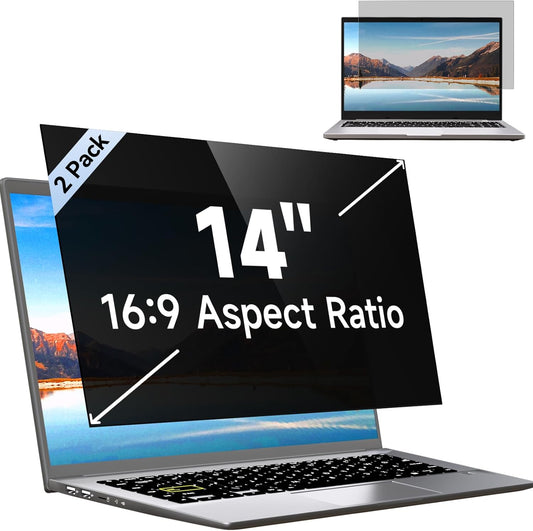 [2 Pack] 15.6 Inch Laptop Privacy Screen for HP/ Dell/ Acer/ Samsung/Asus/ Lenovo/Toshiba, Removable 16:9 Aspect Privacy Filter Screen Protector for 15.6 Inch Laptop, Anti Glare Blue Light Laptop