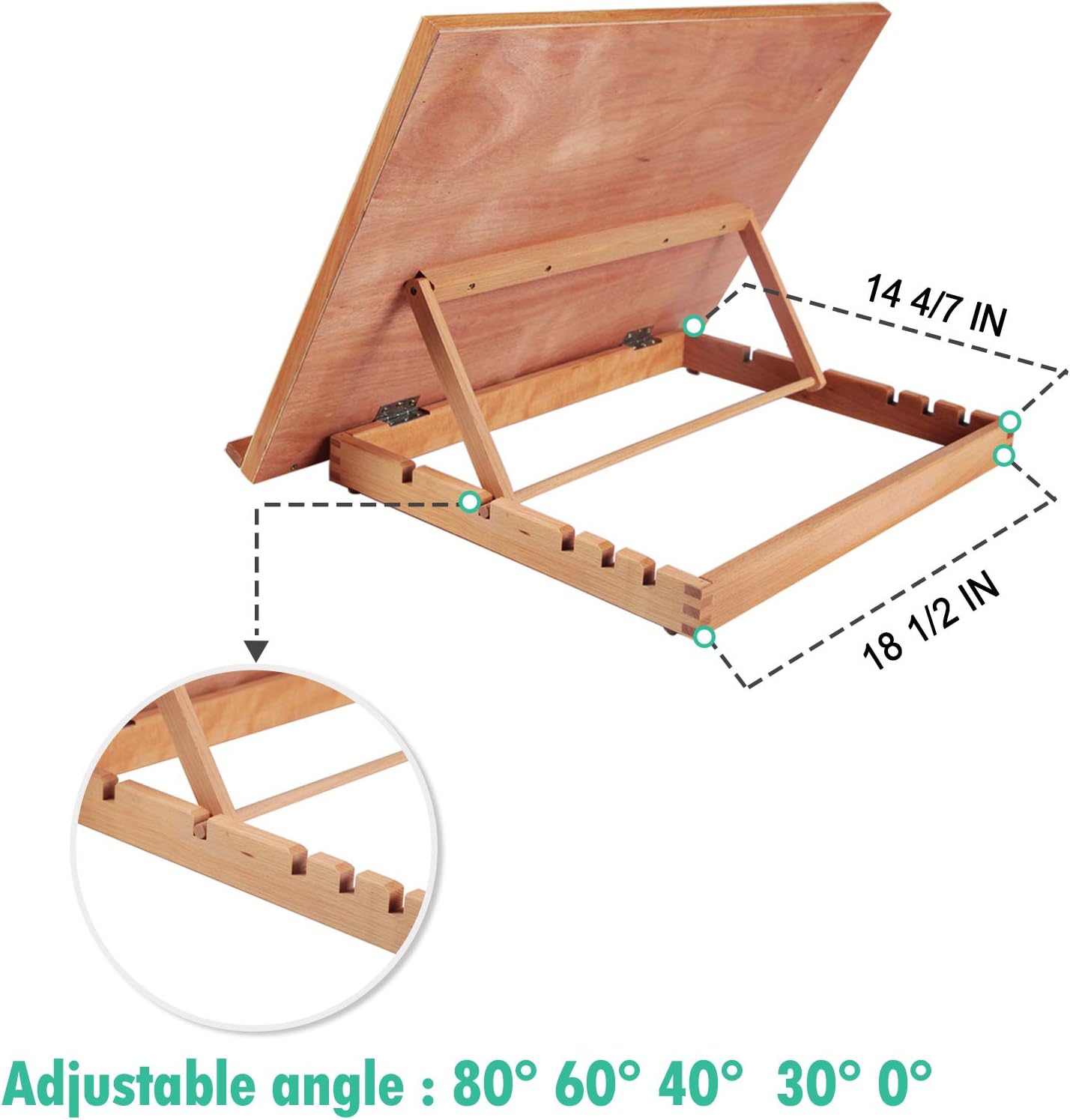 Falling in Art 5-Position Wood Drafting Table Easel Drawing and Sketching Board, 16 1/2 Inches by 12 1/8 Inches