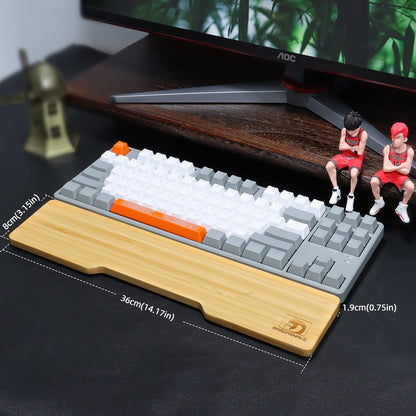 Bamboo Keyboard Wrist Rest for Computer Keyboard, Ergonomic Mechanical Keyboard Wrist Rest, Hard Wrist Rest for Pain Relief, Anti-Slip Keyboard Rest Pad for Laptop/PC Gaming/Mac (68-Key)