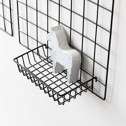 Wall Grid Accessories Wire Grid Baskets Shelf Organizer for Grid Panel Board, 2 Pack
