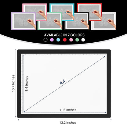 iVyne Rechargeable A4 Light Pad for Tracing & Weeding - LED Light Board for Weeding Vinyl - for Cricut Vinyl Weeding Tools - Ultra-Thin & Portable - Perfect for Artists & Crafters - Pink