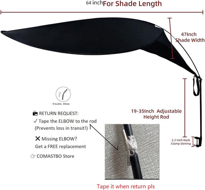 Comastbo Office Desk Window Glare Shade, Privacy for Office, Monitor Glare Protector,Desk Shade to Block Front Side Light