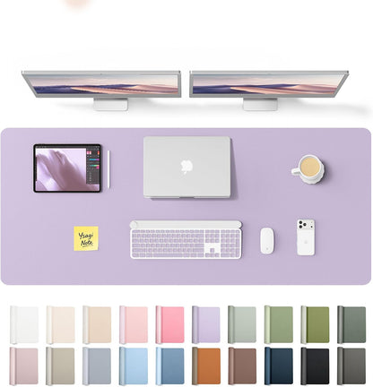 YSAGi Leather Desk Pad Protector, Office Desk Mat, Large Mouse Pad, Non-Slip PU Leather Desk Blotter, Waterproof Laptop Desk Writing Pad for Office and Home (23.6" x 13.8", Eggshell) - Colors A