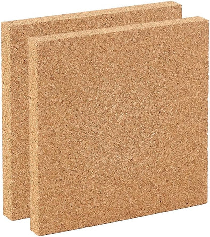 OLYCRAFT 2PCS Square Bulletin Boards 6 x 6 inch Non Self-Adhesive Wood Cork Board 0.6 inch Thick Square Cork Board Cork Tiles for Wall Decoration, Party and DIY Crafts Supplies