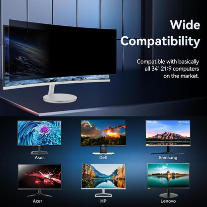 Laptop Privacy Screen 14 Inch Compatible with HP/Dell/Acer/Samsung/Asus/Lenovo/Toshiba,16:10 Aspect Removable Anti Glare Blue Light Filter Protector, 14 in Laptop Privacy Screen Shield