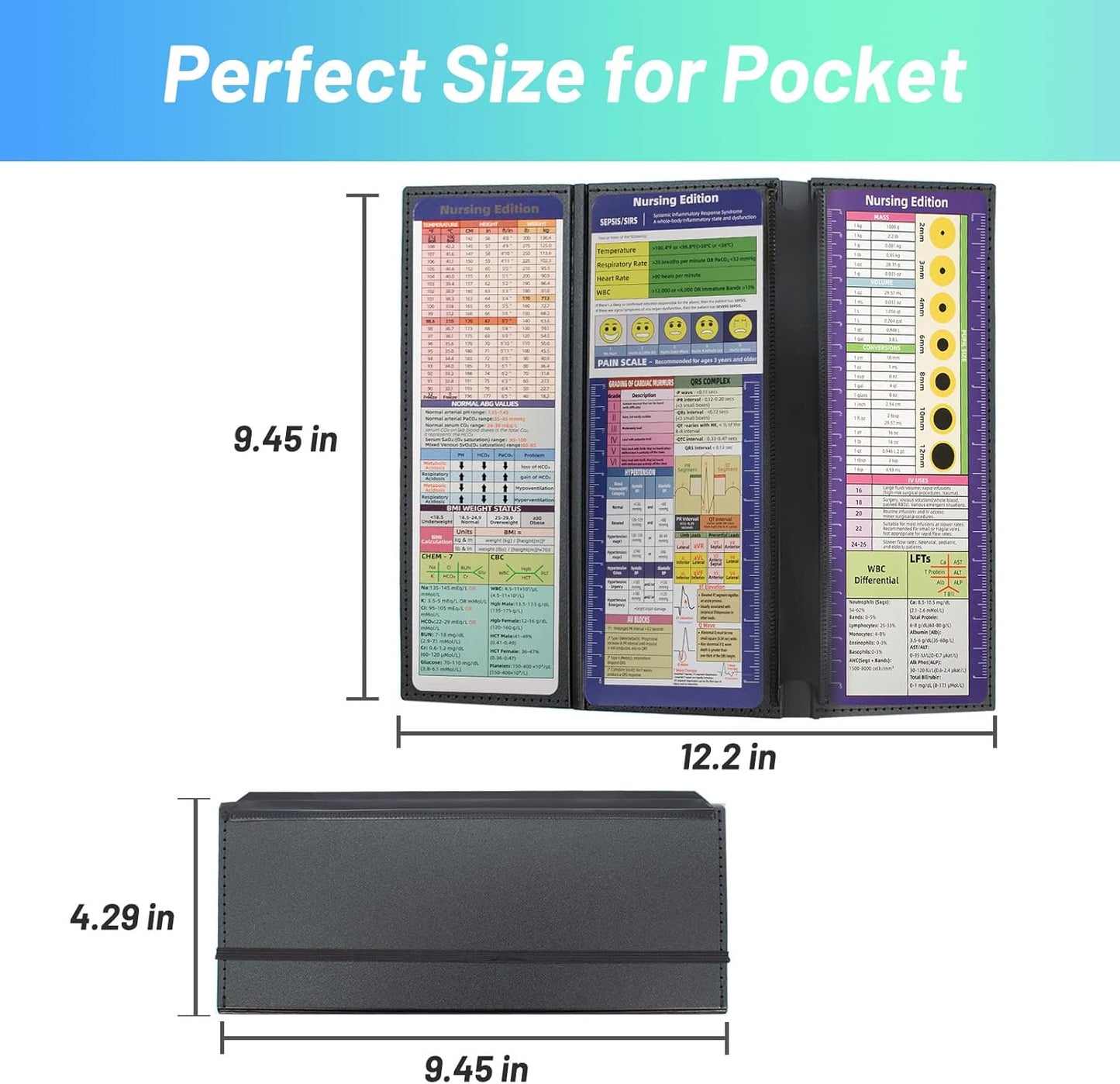 TWUTGAYW Nursing Clipboard, Portable Foldable Clipboard Pocket Size, 3 Layers Clip Board with Pen Holder for Students, Doctors, Nursing Edition clipboard with Elastic Band Notepad (Purple)