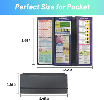 TWUTGAYW Nursing Clipboard, Portable Foldable Clipboard Pocket Size, 3 Layers Clip Board with Pen Holder for Students, Doctors, Nursing Edition clipboard with Elastic Band Notepad (Purple)