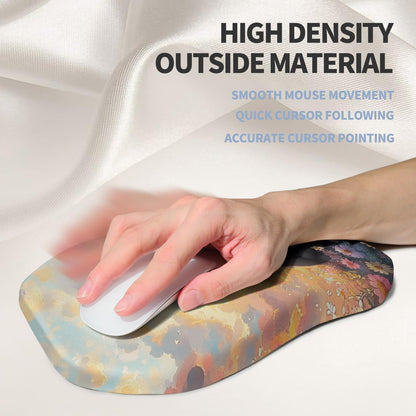 Ergonomic Raised Mouse Pad Wrist Support with Bilateral Slope Memory Foam Mousepad for Wrist Rest and Carpal Tunnel Pain Relief 11.8x7.9〃 Black