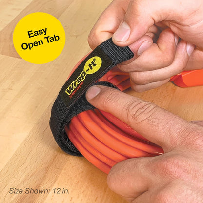 Quick-Straps by Wrap-It Storage - Assorted 20-Pack Black - Hook and Loop Hose and Cable Organizers