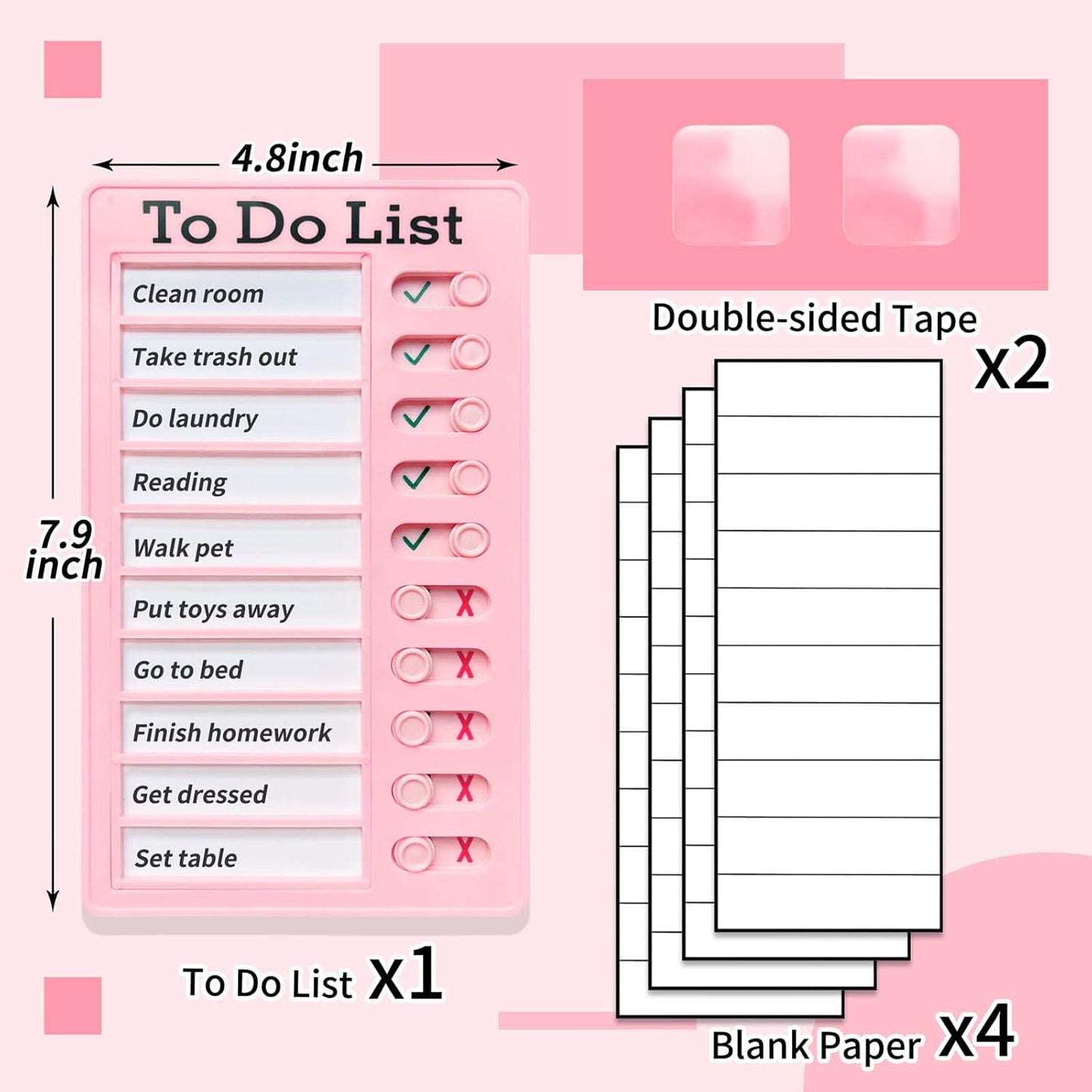 Chore Chart To Do List Adhd Tools for Kids and Adults Sliding Morning Routine Chart for Kids Detachable RV Checklist Board Reusable My Chores Checklist Task Board