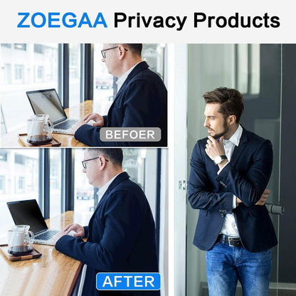 ZOEGAA 14 Inch Laptop Privacy Screen Filter, for 16:10 Widescreen Monitors -Dell HP Acer Samsung Lenovo ASUS Toshiba, Removable Privacy Screen Anti-Peeping, Anti Blue Light Blocking and Anti Glare