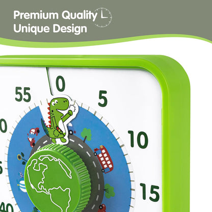 Visual Timer 7.5 inch; 60 Minute 1 Hour Countdown Timer for Kids Classroom Teaching Tool Home Office Meeting, Mechanical Countdown Clock for Exam Time Management Magnetic, Sky Blue with Colorful Disc