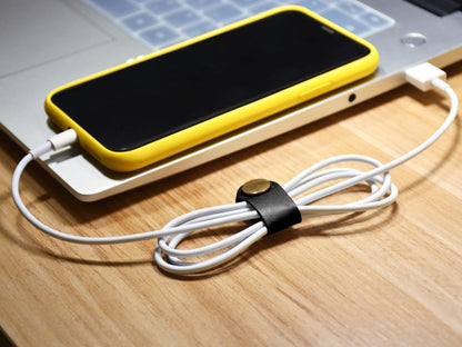 CAILLU Cord Organizer,Cord Keeper,Cable Organizer USB Holder,Cable Straps,Earbud case,wrap Headphone,Headset Winder,Earphone Clips Ties,stocking stuffers for men Gifts Leather