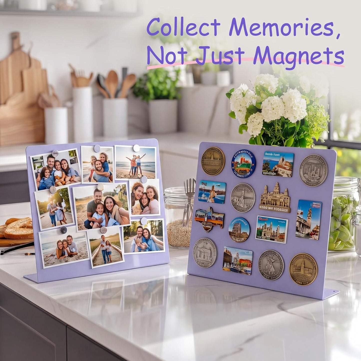 Geyoga 2 Pack Magnetic Bulletin Board with Stand, 16 x 12 Inch Black Magnet Display Board for Memo, Menu, Notes, Photos, for Kitchen Countertop, Office Desk, School