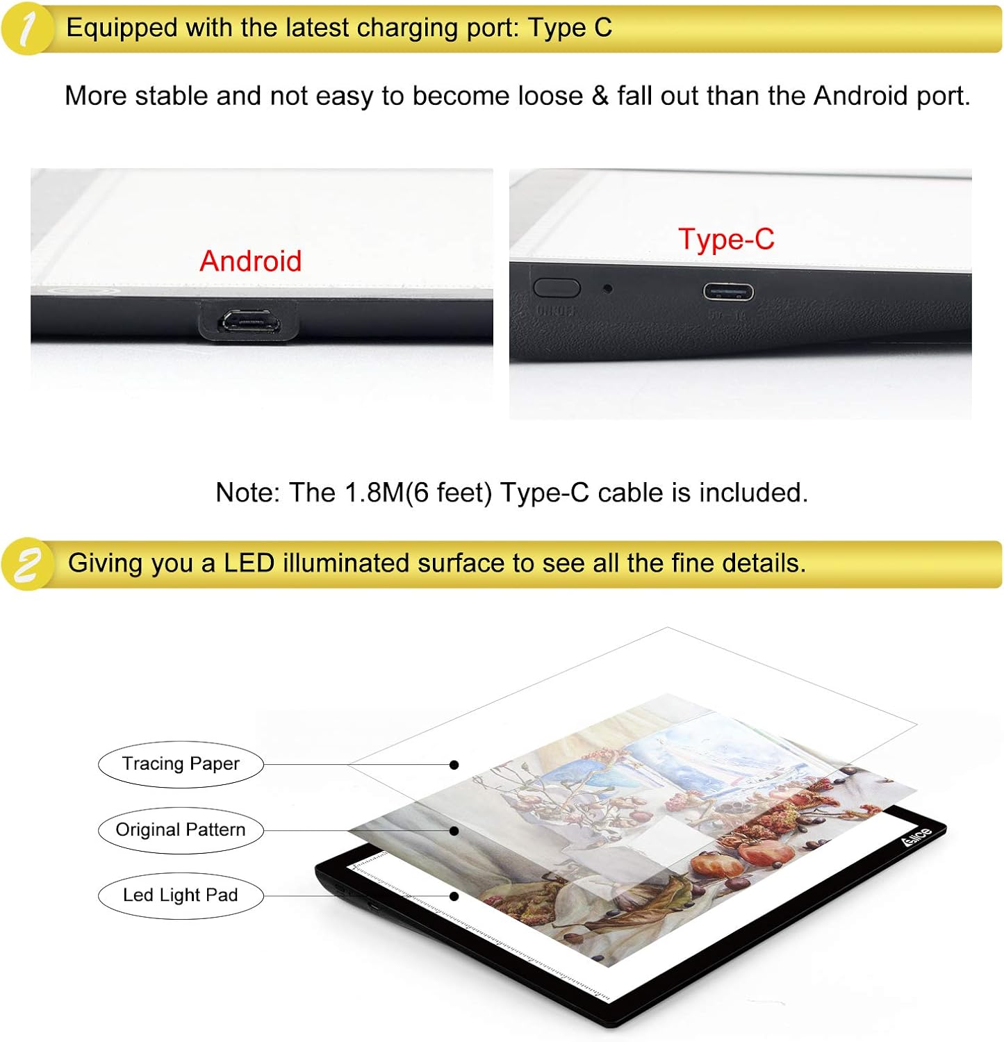 Rechargeable A4 Light Pad with Innovative Stand and Top Clip, Elice Wireless Bright Light Tracing Board Portable LED Artcraft Tracer Box for Artists, Drawing, Cricut Weeding Vinyl, Diamond Painting