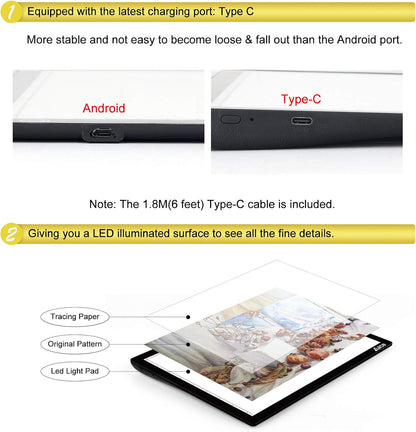 Rechargeable A4 Light Pad with Innovative Stand and Top Clip, Elice Wireless Bright Light Tracing Board Portable LED Artcraft Tracer Box for Artists, Drawing, Cricut Weeding Vinyl, Diamond Painting