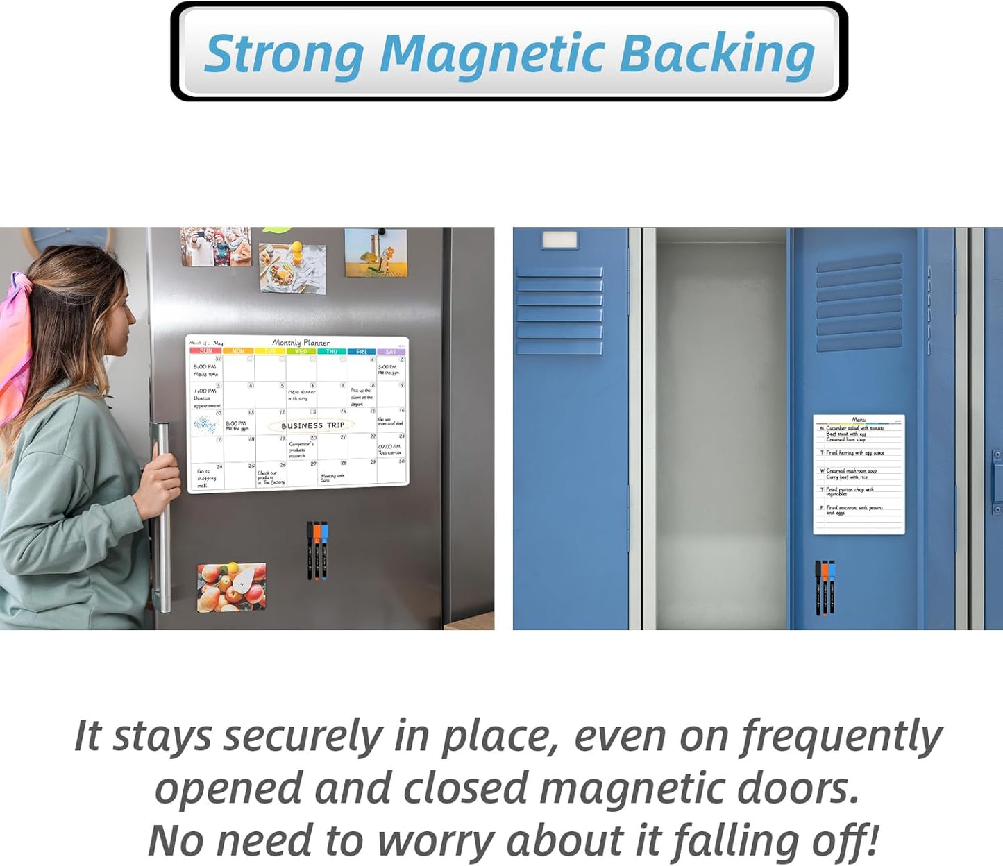 JPRO Magnetic Weekly Calendar and to Do List for Fridge - 8.5" x 6.5" Weekly Meal Planner for Refrigerator and Dry Erase Daily to-Do List -6 Markers Included!