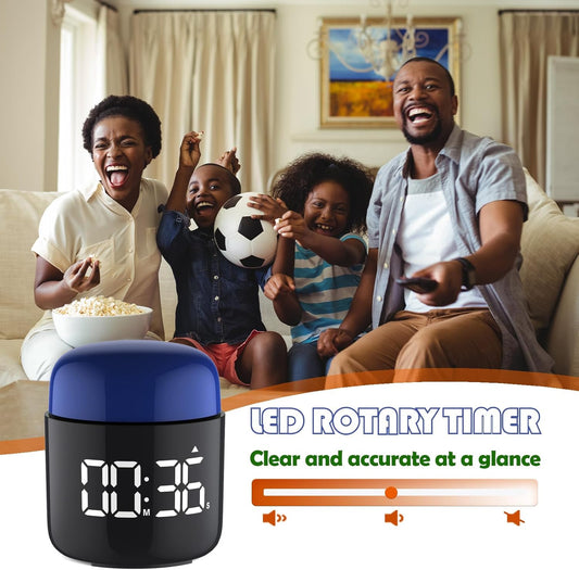 Table Twist Timer, Large LED Display Stopwatch, Silent & Loud Alarm, 199 Minute Countdown & Up, Vintage Night Light, for Kitchen Cooking Meeting Teacher Classroom Office Yoga Fitness Games (Orange)