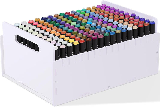 Marker Pen Organizer Holder, Art Marker Storage Rack for Colored Pens Pencils Brushes Adjustable Craft Art Supply Storage for Desk Organizer(17.52 Inch,300 Slots Style)