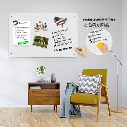 2Pack Magnetic Board,17.1" x 11.8" Magnet Display,for Magnets and Bulletin Board,Suitable for Wall, Refrigerator, Compartment, Cabinet etc,Comes with Dual Lock Tape for Easy Hanging (Silver)