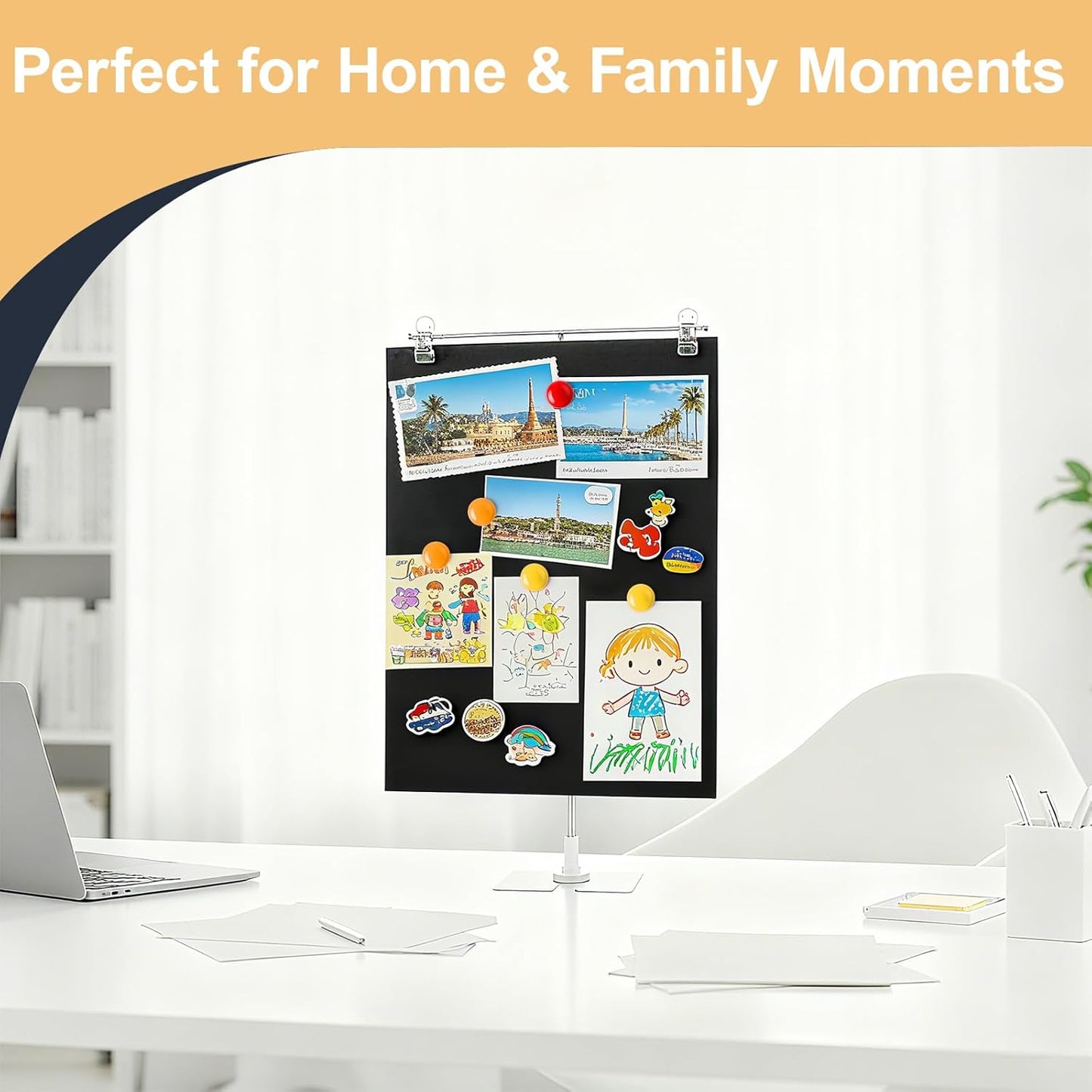 11.8"×15.7" Magnetic Board, Soft Magnet Board, Magnetic Bulletin Board, Desktop Magnet Display Stand for Office, Home, School, Kitchen
