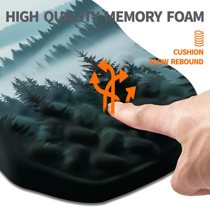 Ergonomic Slope Mouse Pad Wrist Support, Wrist Rest Mousepad for Carpal Tunnel Pain Relief with Massage Bulge and Slow Rebound Memory Foam (12x8 inch, Black)