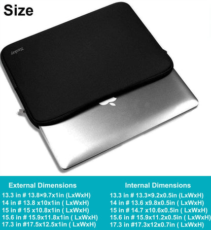 Naukay Laptop Sleeve Case, 15.6 Inch,Resistant Neoprene Notebook Computer Pocket Case/Tablet Briefcase Carrying Bag Compatible Asus/Dell/Fujitsu/HP/Sony/Toshiba/Acer- (Black)