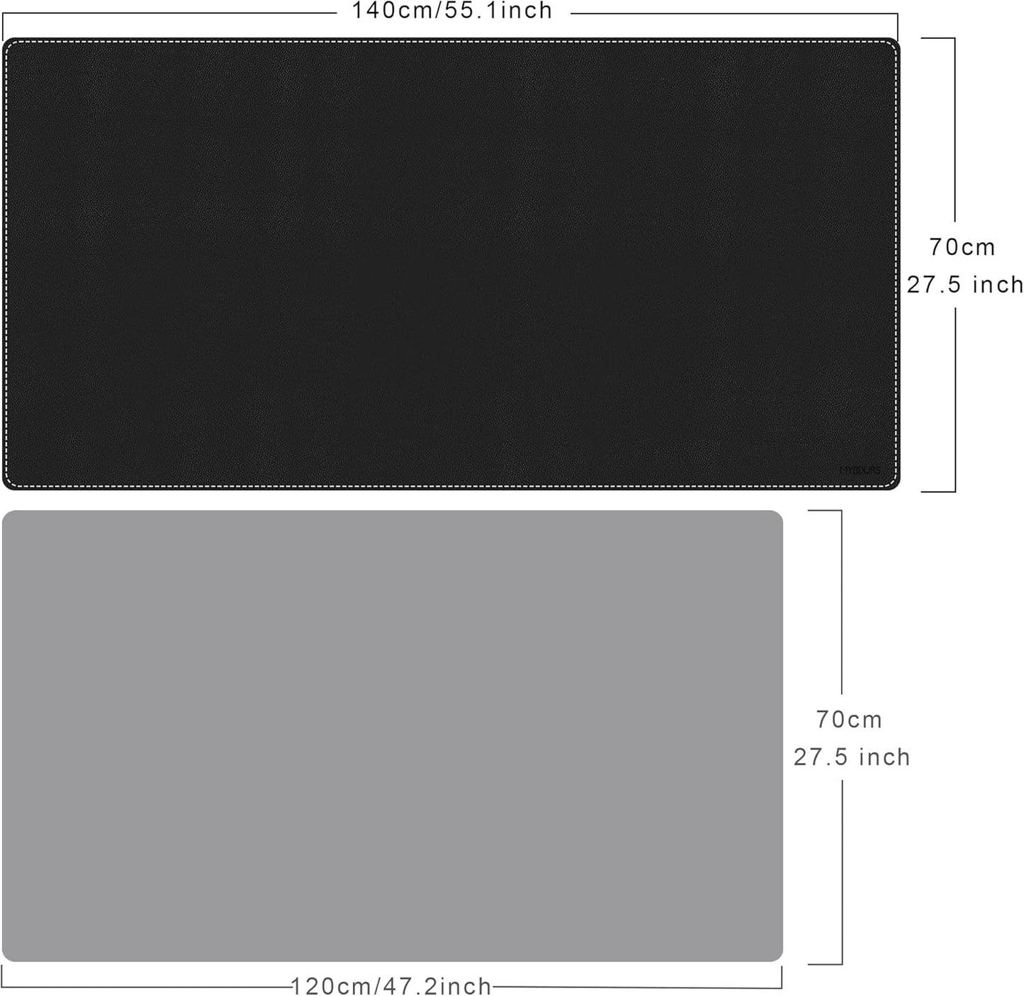 Mydours 40" x 20" Extra Large Desk Mat, PU Leather & Cork Desk Pad, Large XXL Desk Mouse Pad for Workstation, Office, Home, Computer Desk Mat with Keyboard & Mouse (Black)