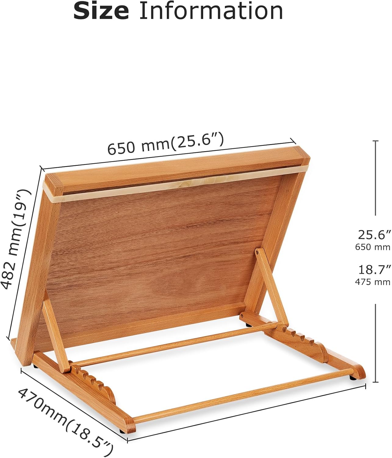 DJAR 5-Position Wood Drafting Table, Tabletop Easel and Sketching Board for Painting, Adjustable Angle Art Easel for Student Artist, 25 3/5 Inches by 19 Inches