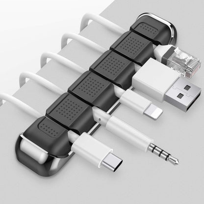 AHASTYLE Cable Organizer Holder 5 Slots Desktop Cord Wire Clips Keeper for Organizing USB Cable/Power Cord/Wire Home Office and Car (Pink)