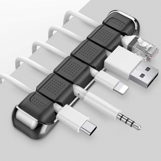 AHASTYLE Cable Organizer Holder 5 Slots Desktop Cord Wire Clips Keeper for Organizing USB Cable/Power Cord/Wire Home Office and Car (Pink)