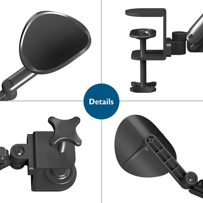 BONTEC Adjustable Arm Rest for Desk, Ergonomic Elbow Rest Pad, 360° Rotating & Extendable Desk Arm Support, Durable Aluminum, Keyboard & Computer Arm Rest Pad, Office & Gaming Desk Accessories