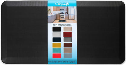 ComfiLife Anti Fatigue Floor Mat – 3/4 Inch Thick Kitchen Mats for Floor, Standing Desk Mat, Kitchen Rug – Comfort at Home, Office – Durable – Stain Resistant – Non-Slip Bottom (20" x 32", Black)