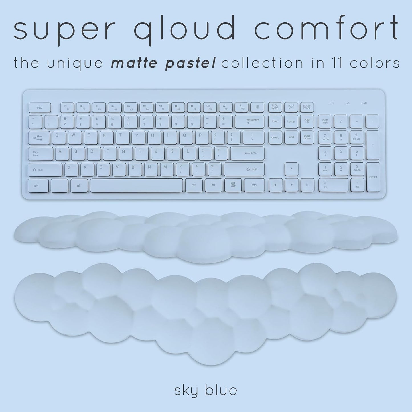 Purple Cloud Keyboard Wrist Rest – Create-ables Qloud Purple Wrist Rest for Computer Keyboard and Mouse, Ergonomic Memory Foam Wrist Pad with Non-Slip Base, Includes Cloud Mouse Pad