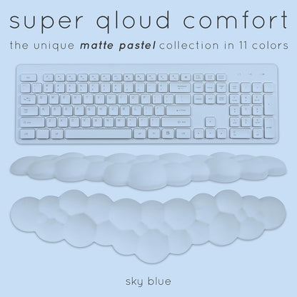 Purple Cloud Keyboard Wrist Rest – Create-ables Qloud Purple Wrist Rest for Computer Keyboard and Mouse, Ergonomic Memory Foam Wrist Pad with Non-Slip Base, Includes Cloud Mouse Pad