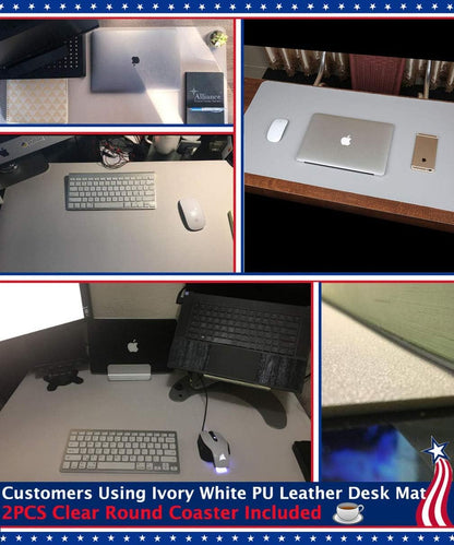 24 X 60 Inch XL Desk Mat Desktop Protector Non-Slip PU Leather Desk Pad Blotter Laptop Computer Gaming Keyboard Mouse Pad Writing Mat Desk Cover for Women Men Kids Girls Rctangular Waterproof Black