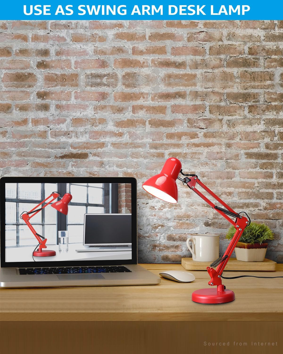 TORCHSTAR Metal Desk Lamp with Clamp, Swing Arm, Architect Adjustable Gooseneck Table Lamp, Clip Desk Lights for Home Office, Work, Study, Reading, E26 Base, Multi-Joint, Black