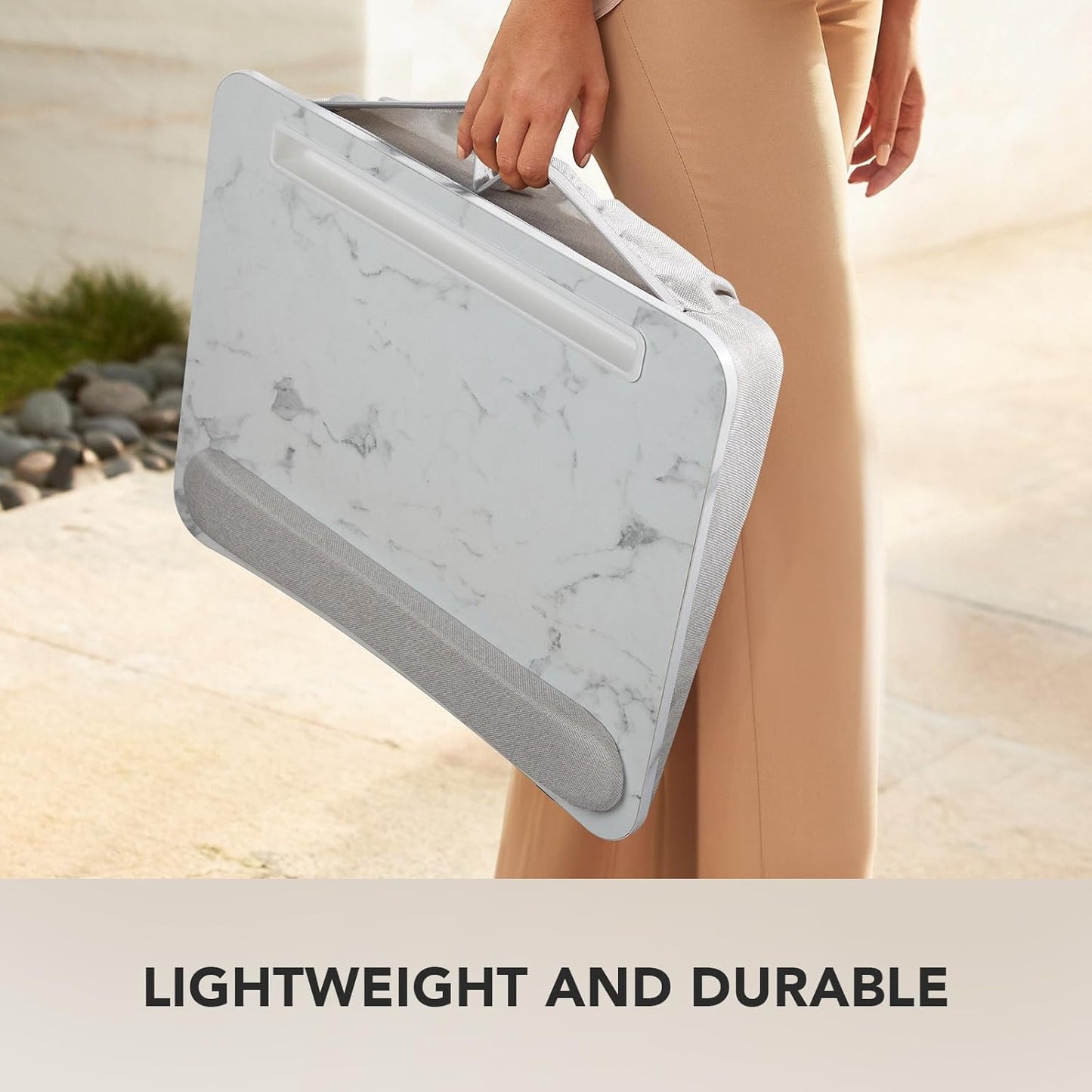 HUANUO Laptop Lap Desk - Portable Lap Desk with Pillow Cushion, Fits up to 15.6 inch Laptop, with Anti-Slip Strip & Storage Function for Home Office Students Use as Computer Laptop Stand, Book Tablet