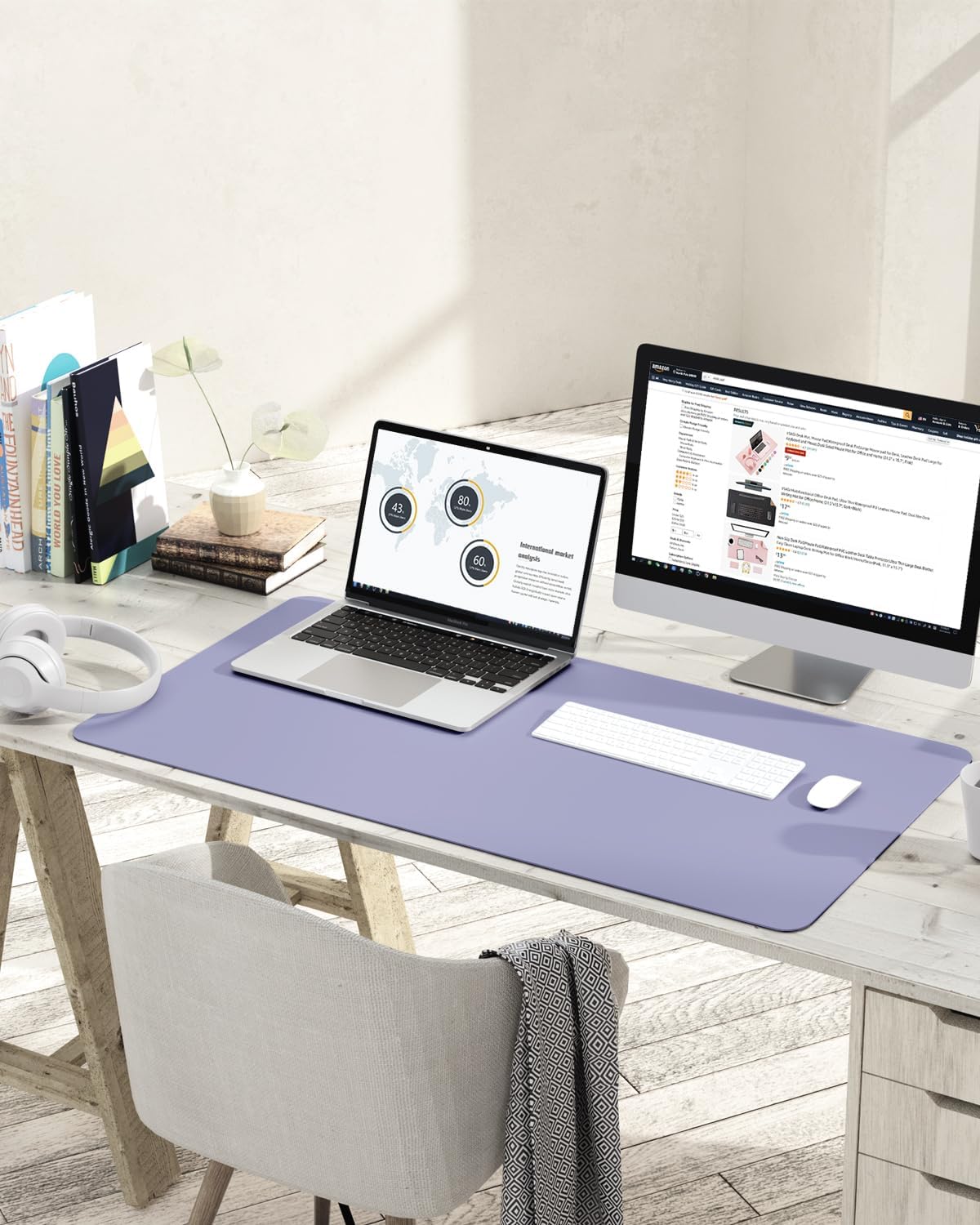 YSAGi Non-Slip Leather Desk Pad, Waterproof Laptop Computer Desk Keyboard Mat, Table Protector Blotter Mat, Large Mouse Pad for Office/Work/Home/Decor(Black, 31.5" x 15.7")