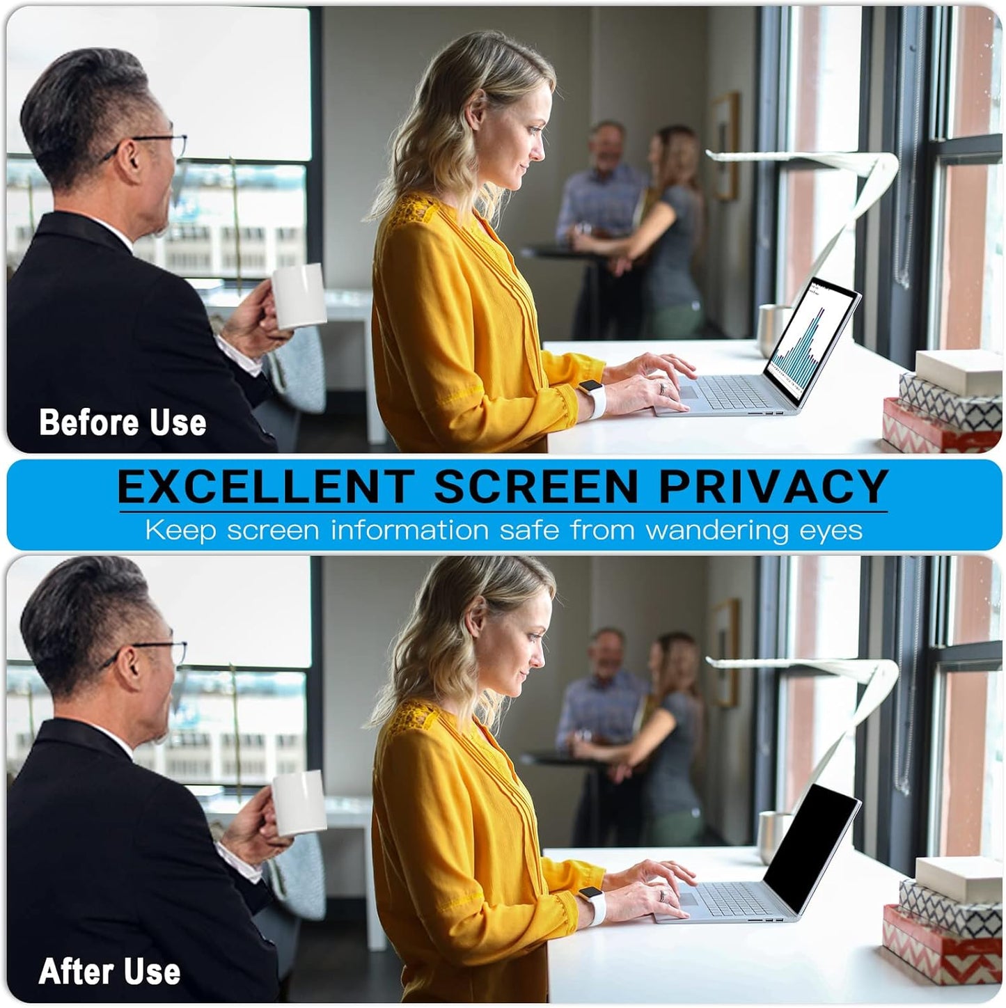 [2 Pack] 27 Inch Computer Privacy Screen , 16:9 Aspect Ratio Monitor Privacy Filter with Anti-Glare, Anti-Blue Light & Anti-Spy Protection, Removable Anti-Scratch Screen Protector for 27-Inch Widescreen Monitors